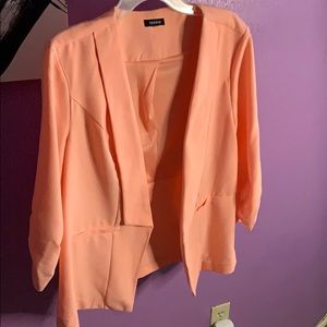 Torrid peach 3/4 sleeve blazer
